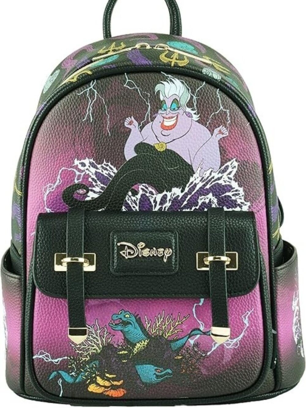 Wondapop Disney Ursula 11" Vegan Leather Fashion Mini Backpack NWT​